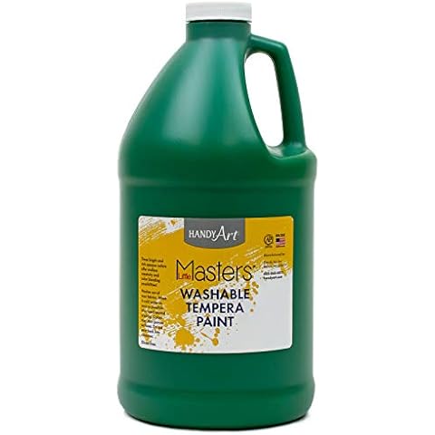 Handy Art Little Masters Washable Tempera Paint, Half Gallon, Green,212-745 64 Fl Oz (Pack of 1) Cover