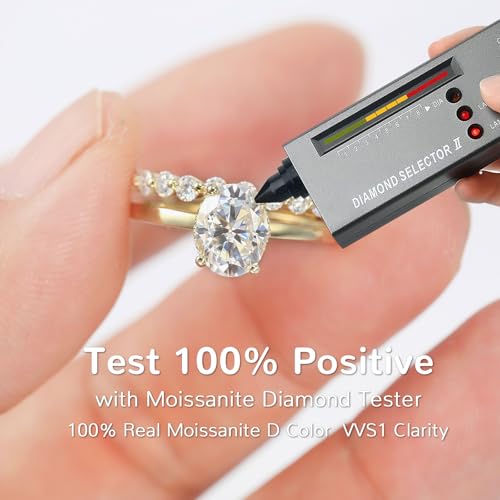 Moissanite Wedding Ring Set for Women D Color VVS1 Bridal Set Wedding Bands S925 Sterling Silver with 9K Gold Plated Genuine Moissanite Engagement Promise Rings for Her3