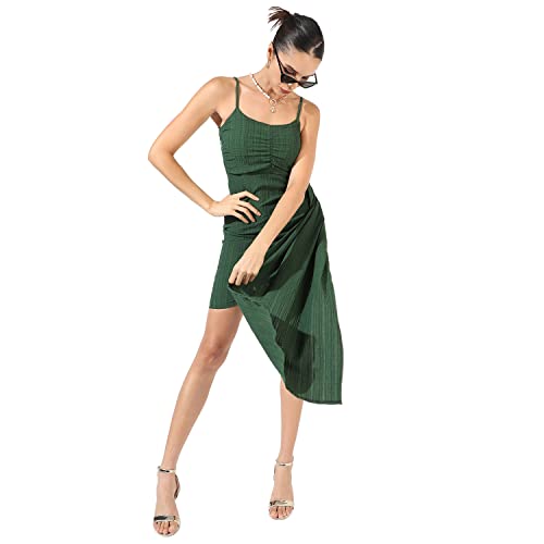 Image of PINACOLADA Women's Solid Dress for Casual Wear | Regular Sleeve | Quality Stretchable Fabric | Dress Crafted with Enhanced Stretch and Comfort Fit for Everyday Wear
