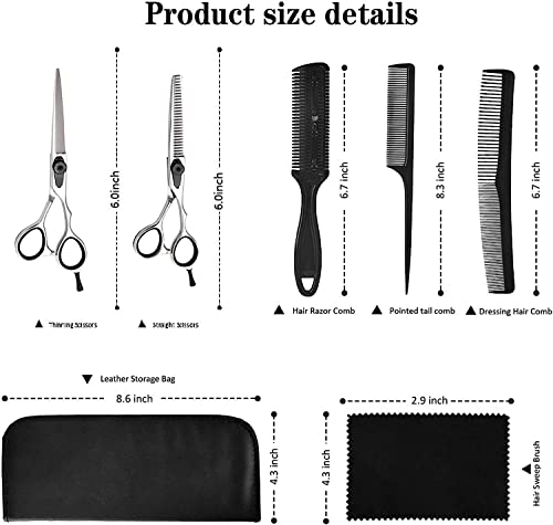 Ciseaux de coiffeur 6 pouces argent pour réussir sa frange sans rater - 3
