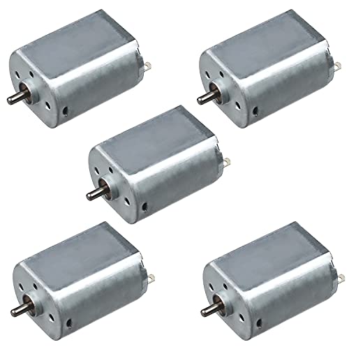 Fielect 5 Pcs DC Motor 12V 9000RPM 0.05A Micro Motor Mini Motor Electric Motor Round Shaft for RC Boat DIY Airplane Toys Model DIY Hobby