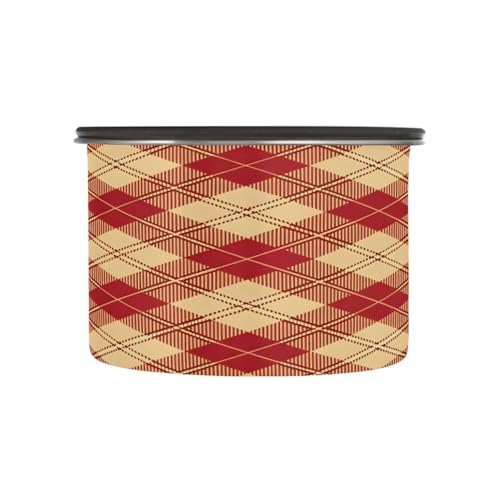 Envase hermético retro rojo a cuadros para café 17 oz acero inoxidable