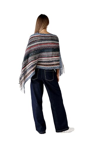 Image of Women's Shawl Wrap Poncho Ruana Cape Cardigan Sweater Open Front for Fall Winter Spring