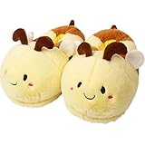 Caramella Bubble Women Bee Animal Slippers: Cute Novelty Warm House Shoes Bedroom Memory Foam Cartoon Outdoor Slippers for Adults