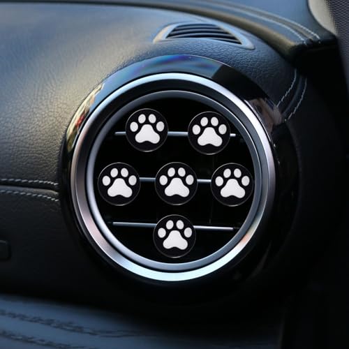 Image of 6 Pcs Black and White Dog Paws Air Vent Clips,Cute Dog paws Car Air Fresheners Vents Clips Diamond Vent Clip Car Interior Decor Charm Accessories Decoration for Women,Automotive Air Fresheners