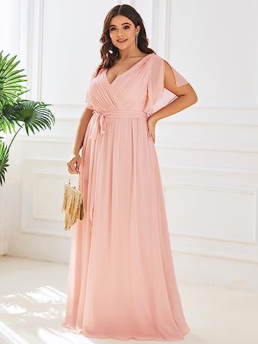 Image of Ever-Pretty Plus Women's Chiffon Maxi Plus Size Formal Bridesmaid Dresses