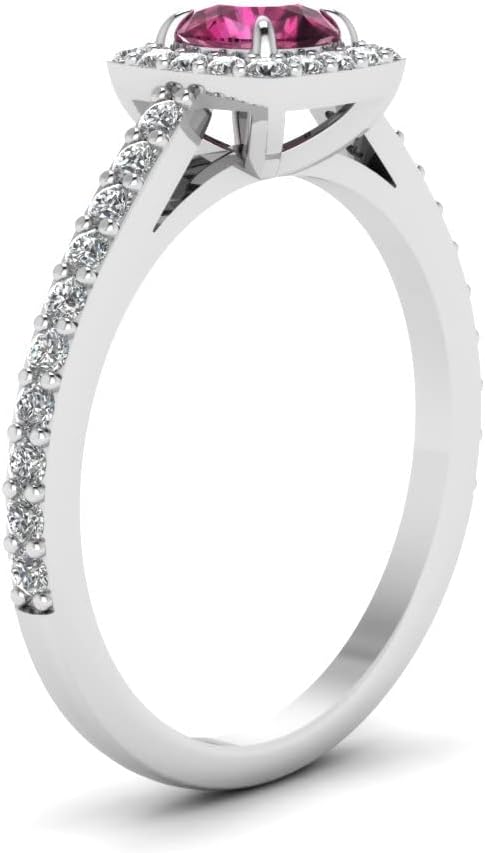 Choose Your Color 925 Sterling Silver Halo Prong Set Band Ring Gemstone Daily Wear,Party Wear Wedding Engagement Jewelry Gift for Women and Ring Size 4 to 13