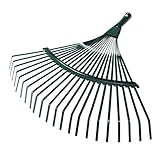 Upgraded 42cm Steel Fan Rake With 22 Teeth for Garden Lawns, Patio & Yards - High Carbon Leaf Rake for Head Replacement - Heavy Duty Garden Tool