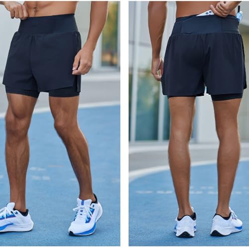 Pantalones Cortos para Correr Hombre, Verano Pantalones Cortos Deportivos Transpirables de Secado Rá