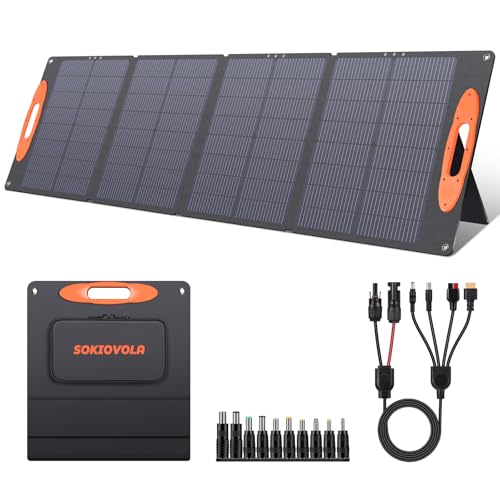 Image of SOKIOVOLA N-Type 16BB 120W Portable Solar Panel for EF/Jackery/Bluetti/Anker Power Station 25% High Efficiency Foldable Solar Panel Charger with QC3.0 USB-A &Type-C Output IP68 for Outdoor Camping RV