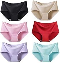 Pieces Women Cotton Seamless Panties Set Medium Waist Briefs Hipster Underwear Random Color Size_Free Multicolour