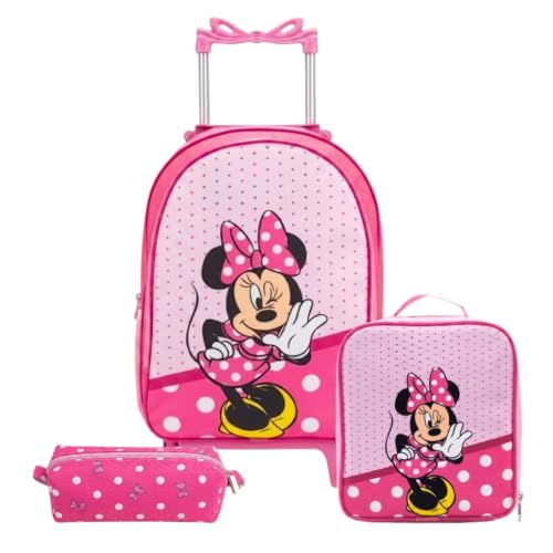 Kit Mochila Escolar de Rodinha com Lancheira Térmica e Estojo
