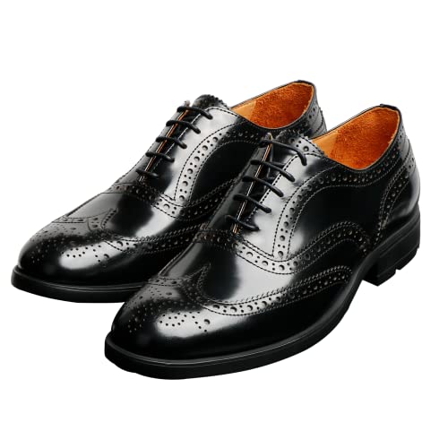 Image of Men's Leather Wingtip Derby Dress Shoes