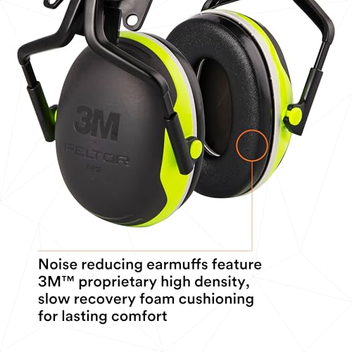 Image of 3M PELTOR Hearing Protection Earmuffs, X4 Series Noise Protection, Construction, Manufacturing, Assembly, Sanding