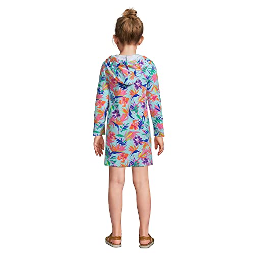 Lands' End G Terry Kangaroo Cover Up Crystal Aqua Tropical Kids Xxs #TOP2