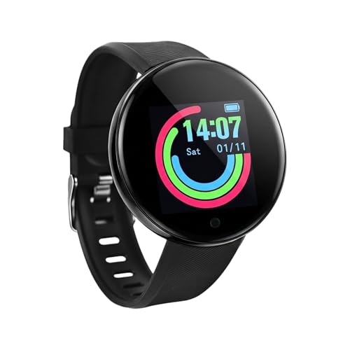 Bouncefit M I D18 Round Fitness Band Smart Watch for Men, Women, Boys, Girls, Kids – Single Touch Interface, Water Resistant, Workout Modes, Quick Charge Sports Smartwatch