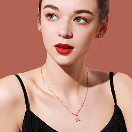 Rose Flower Heart Necklace for Women, heart pendant necklace , 925 silver engraved necklace for women, gift for her Birthday, Gift For Christmas, Valentine's Day,Mother's day,Birthday