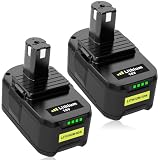 Batteria per Ryobi 18V 5,5Ah 2 pezzi Exemoro RB18L50 RB18L40 RB18L25 RB18L15 P108 P107 P105 P104 per Ryobi con LED