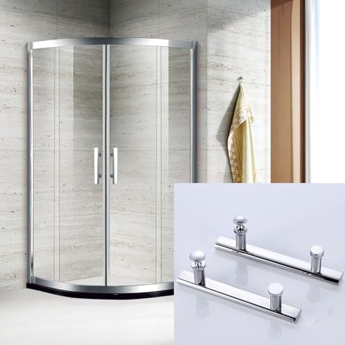 Cokritsm Duschkabine Griff 145 mm Loch zu Loch für Duschtür Glastüren, Griff Duschtür Edelstahl runder Duschtürgriffe, Duschtürknopf Silber Duschknauf Duschtürzuggriff Teile Ersatz
