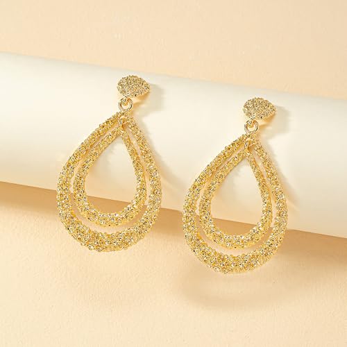 Vintage Teardrop Dangle Earrings Gold Geometric Drop Waterdrop Fashion Gift for Women4