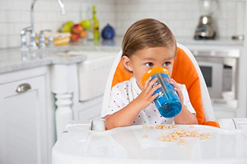 Copo Grande 360 Deco, Munchkin, Azul/Laranja, Grande