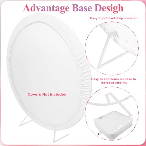 Image of Fomcet 7.2ft Round Backdrop Stand White Circle Arch Metal Wedding Arch | Circle Backdrop Stand Round Arch Stand Balloon Arch Frame for Wedding Ceremony Birthday Party Baby Shower Bridal Decorations