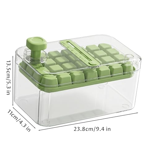 Bandeja para hielo con tapa, 28 cubos, apilable verde miniatura 4