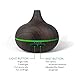 Ultimate Aromatherapy Diffuser & Essential Oil Set - Ultrasonic Diffuser & Top 10 Essential Oils - 300ml Diffuser w/ 4 Timer & 7 Ambient Light Settings - Therapeutic Essential Oils - Dark Oak w/Stand