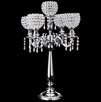 Crystal Candelabras Seville, Five Arm 30"- Silver