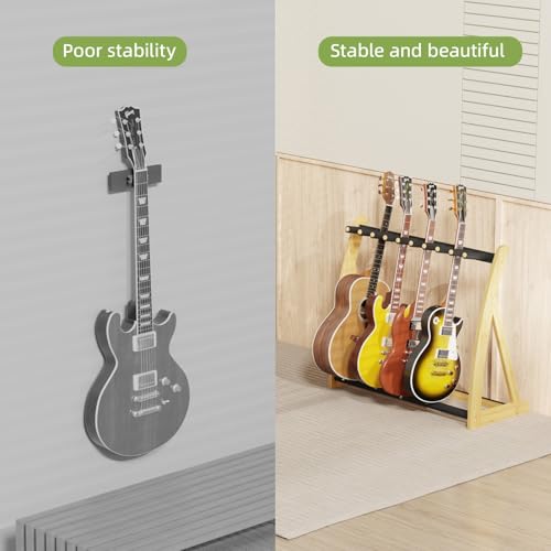 Support de guitare robuste en bois de sol réglable pour basse électrique