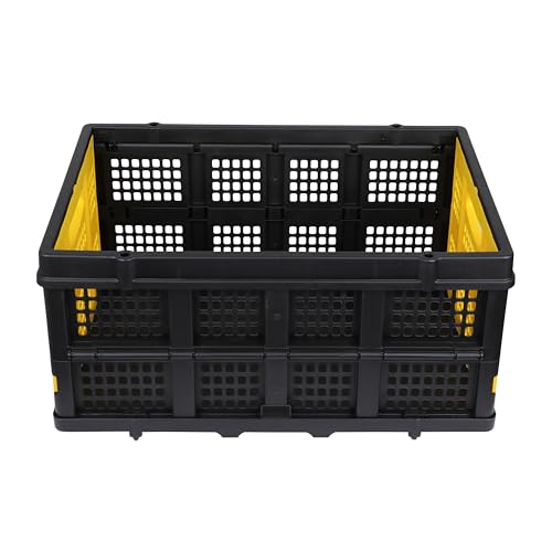 Image of STANLEY SXWT-FT505-SP Folding Utility Basket,25kg Load Capacity,40L Volume,Retractable Placement Pins for Easy & Stable Double or Triple Stacking,Open Dimn: 56.8x41x27.2 cm,Folded Dimn: 56.8x41x7.5 cm