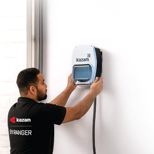 Image of 3.3kW Kazam EV AC Charger | Free Installation at Home | App and Bluetooth Control | NABL Certified | IP54 Waterproof | 1 Year Free Warranty | 10+ Safety Layers | Kazam Zip Mini
