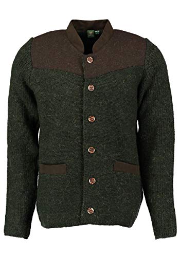 Orbis Herrenstrickjacke Jagd Trachten Schurwolle Strick Pullover Troyer Weste Oliv Cover
