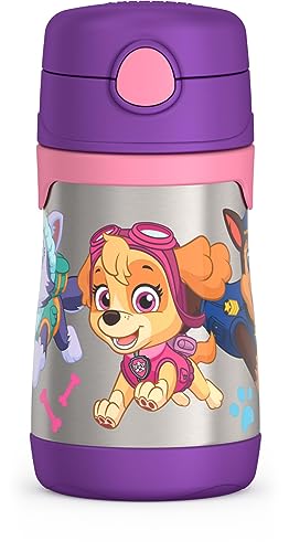 Image of THERMOS Vacuum Insulated Stainless Steel 10oz Straw Bottle, Paw Patrol Girl