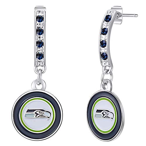 Pro Specialties Group womens NFL Seattle Seahawks Bar Post Earrings , Small