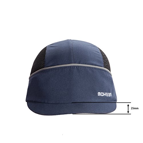 MOHEEN Safety Bump Cap, Baseball Hat Style with Reflective Stripes Lightweight and Breathable Hard Hat Head Protection Cap (Micro Blue 18101)