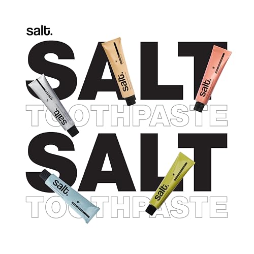 Image of Salt. Oral Care Premium Toothpaste Combo 100g Each - Pack of 5 for Adults - Whitening, Sensitivity & Charcoal | Nano Hydroxyapatite | Fluoride Free | Complete Morning & Night Oral Care