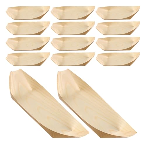Platos descartables forma bote madera sintética 150 unid miniatura 1