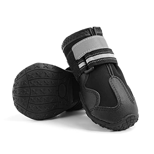 Tianzo Botas para cães, sapatos impermeáveis para cães, botas para cães com tiras refletoras de sola