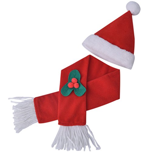 Christmas Cat Costume Santa Hats - Xmas Gift Hat With Scarf For Mini Dogs Puppy, Adorable And Warm #TOP2