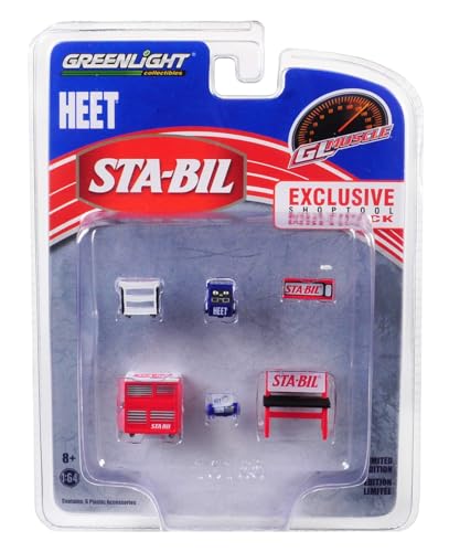Greenlight Muscle Shop Tools Sta-BIL & Heet 6Piece Set 1/64 by 13165, Multicolor