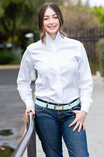 Women's Leather Ratchet Belt, Trim to Fit 18"- 44" Waist, No Holes, Packed in a Gift Box (W726X Mint Green, 30mm Wide)4