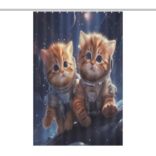 Rideau de douche chat en polyester imperméable 122x183cm - 7