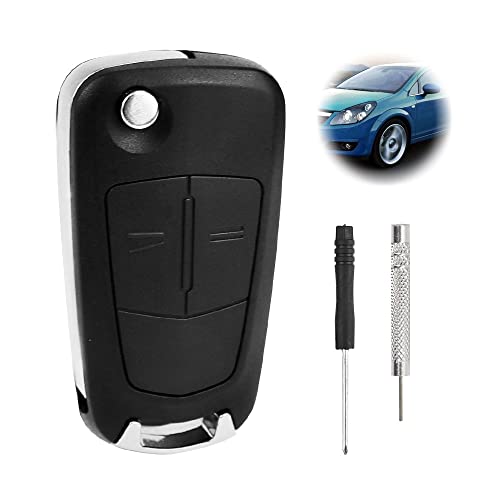 ZJRung Coque de Clé de Voiture à 2 Boutons avec Lame Compatible avec Opel Insignia Astra Zafira Vauxhall Holden Mokka Boitier Clef Plip Voiture Télécommande 2 Boutons pour Voiture