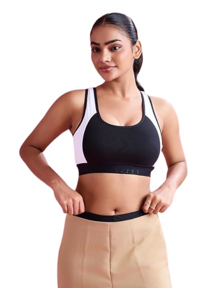 Visionex Women's Activewear Sports Bra, Non-Wired, Lightly Padded, High Support Gym Training Bra White-picture-37
