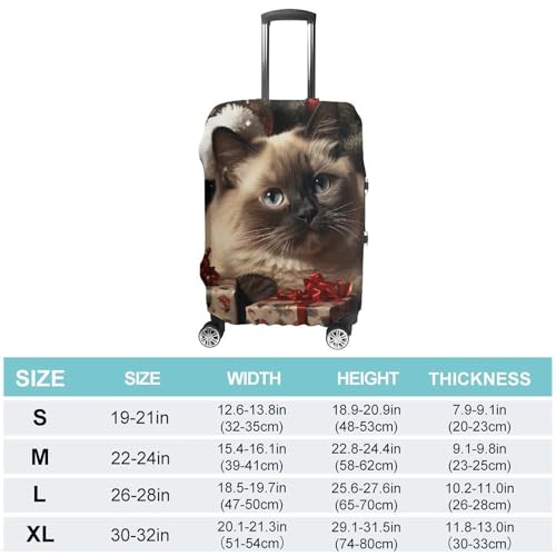 Christmas Siamese Cat Luggage Cover Elastic Suitcase Protector Case Anti-Scratch Washable Baggage Covers Protector For Traveling, Aircraft Consignment XL2