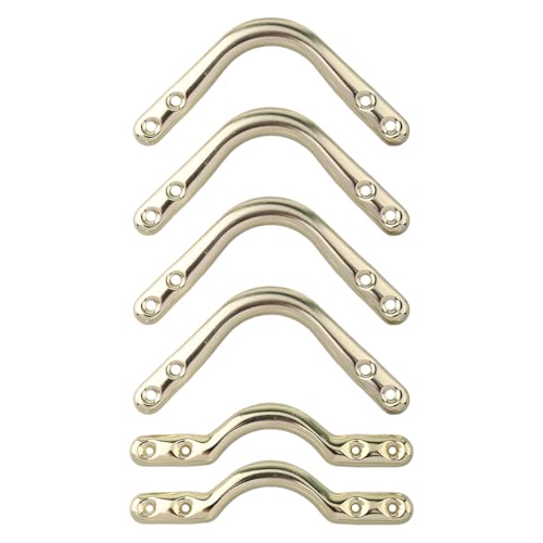 NiuLumea 6 Pack Pool Table Iron Corner Drop Ball Net Bag in Gold, 14 cm (5.5 Inch), Pocket Corners Decoration, Made of Iron