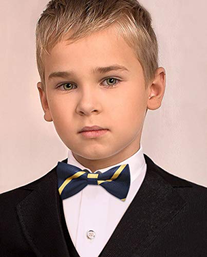 Image of HISDERN Bow Ties for Boys Pre Tied Toddler Bow Tie Adjustable Kids Bowties Clip On Fun Patterned Bowties for Wedding Party