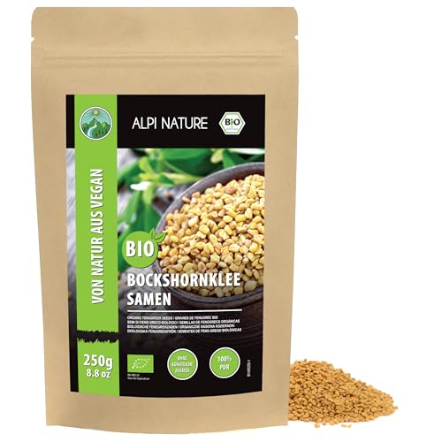 Alpi Nature Fenogreco Orgánico Semillas Enteras 250g, Semillas de Fenogreco para Cocinar y Condimentar