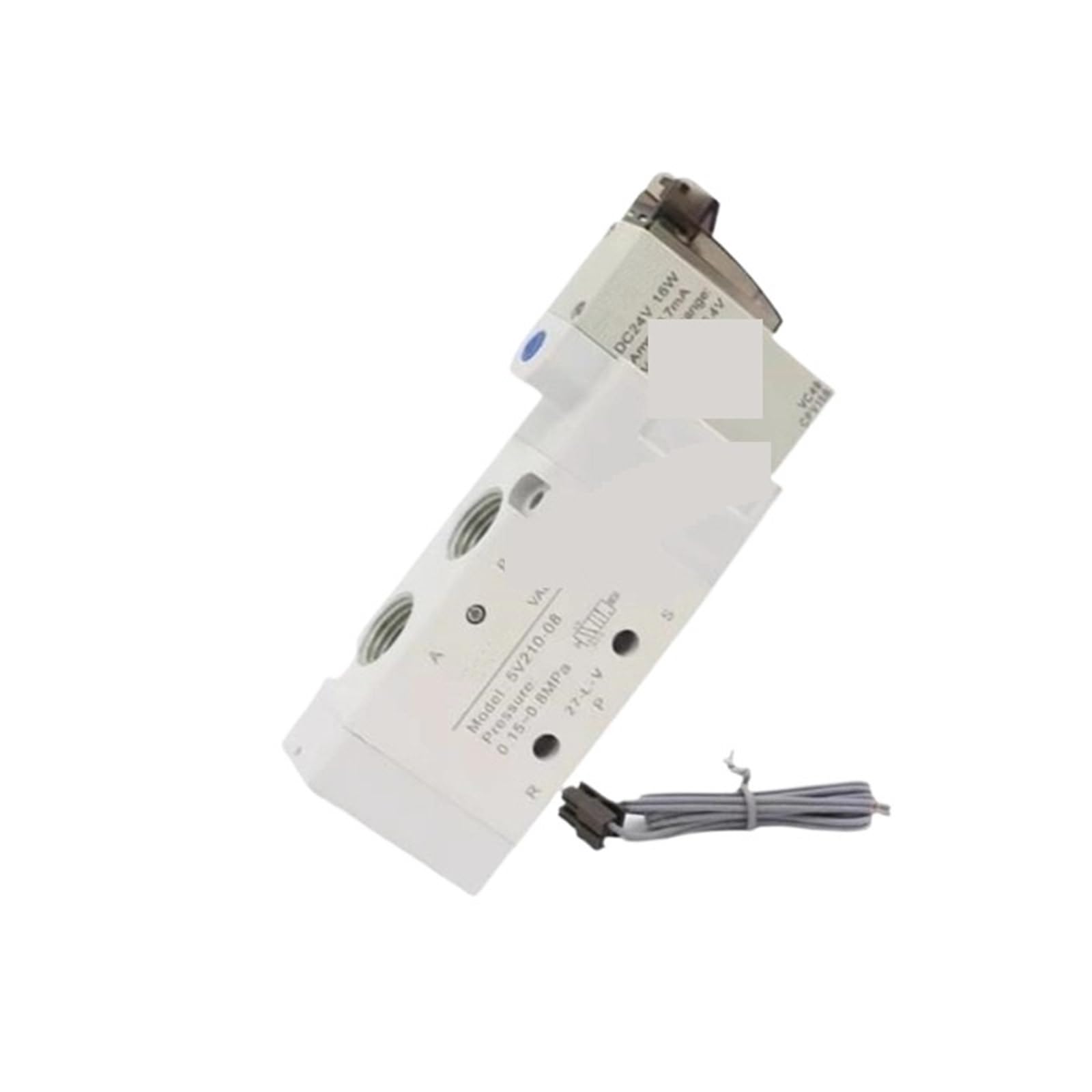 1 szt. Pneumatyczny pięcioportowy dwupozycyjny zawór elektromagnetyczny serii 5V (5V230C-08, przewód DC24V-50cm)